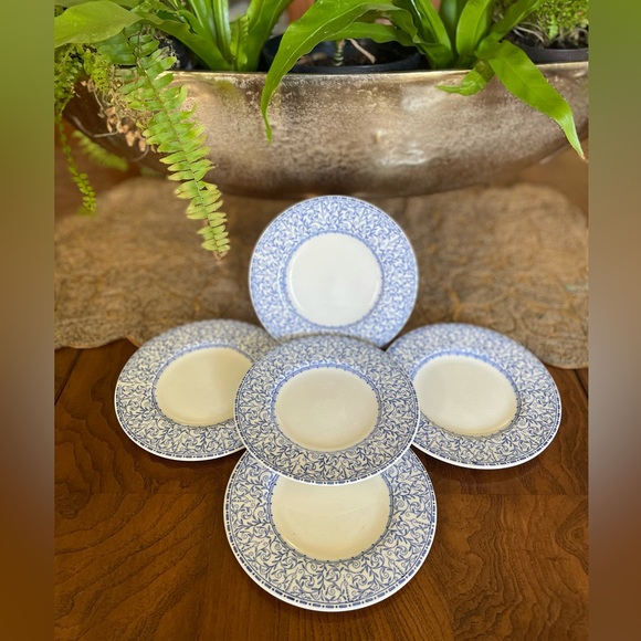 Woods Burslem Dining Vintage English Woods Burslem Hampton Blue And